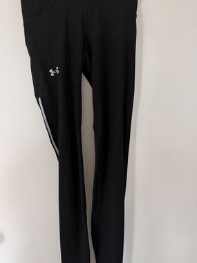 Under Armour Black Compression Leggings with Reflective Logo